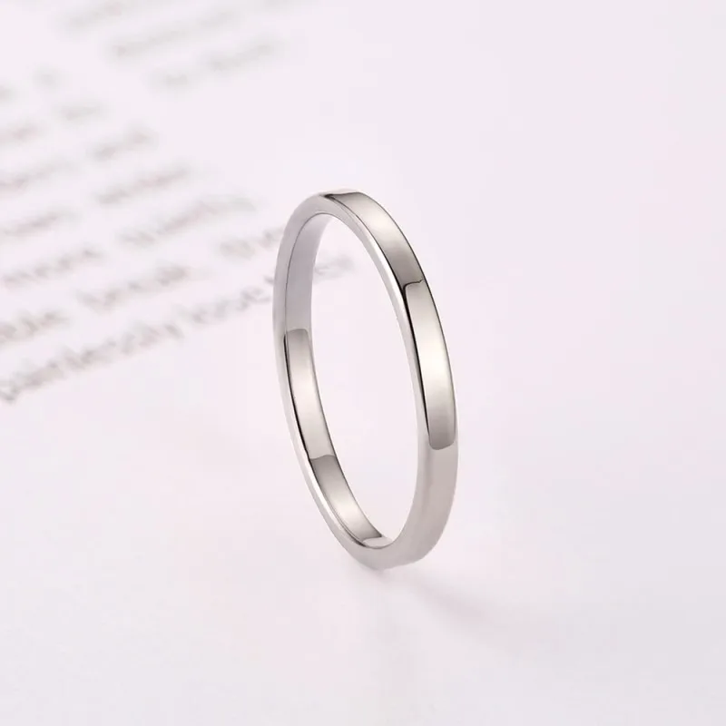 2mm Thin Stackable Ring Stainless Steel Plain Band Knuckle Midi Ring for Women Girl Size 3-10