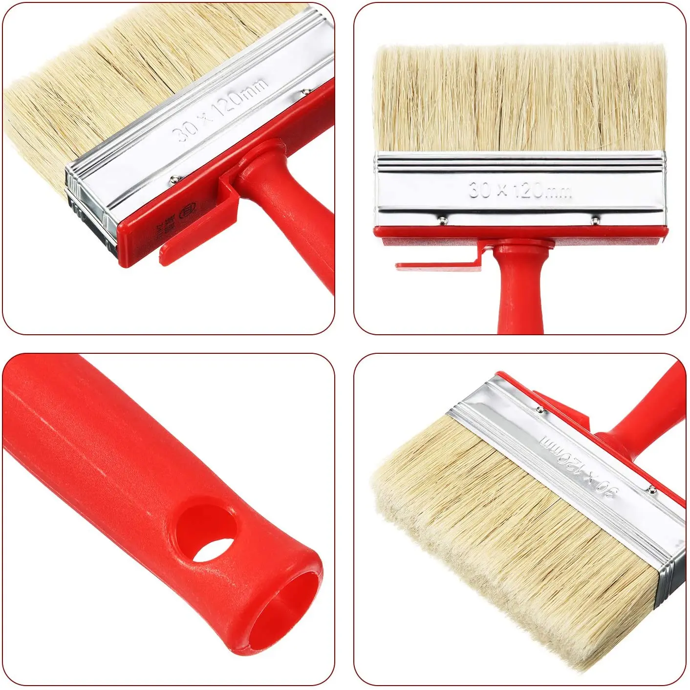 4 Pcs Shed Fence Paint Brushes Decking & Timber Block Stain Brush 4.7Inch/120mm for All Types of Painting Job