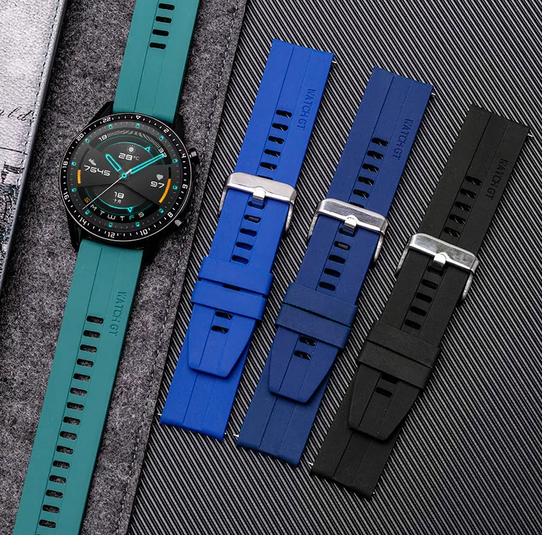 20mm 22mm Watch Strap for Huawei Watch GT GT2 Watch 3 Pro Silicone Sport Strap Bracelet Watchband For Samsung Galaxy Watch 3