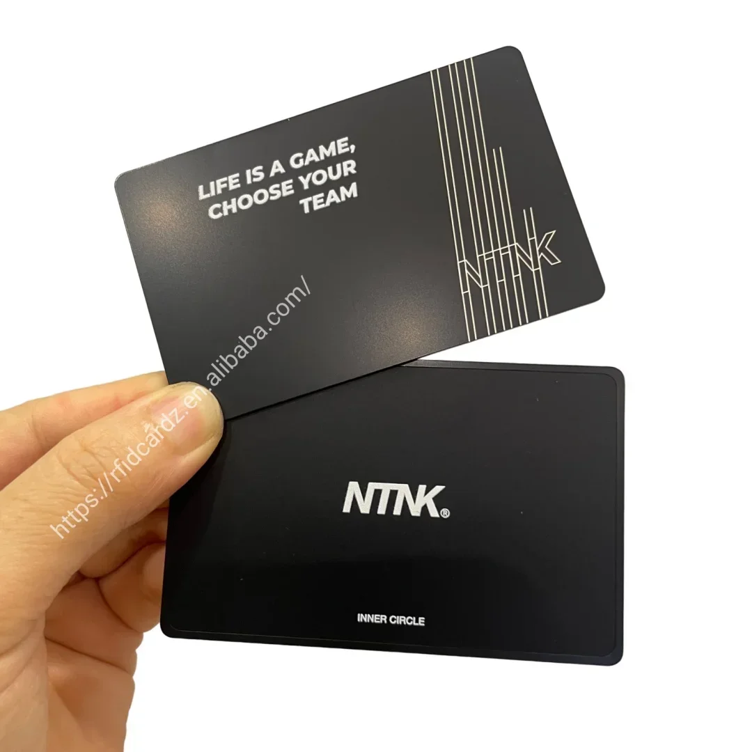 

Hybrid Smart Metal Business Card Matte Black Gold Blank NFC213/215/216 Metal Cards With QR Code