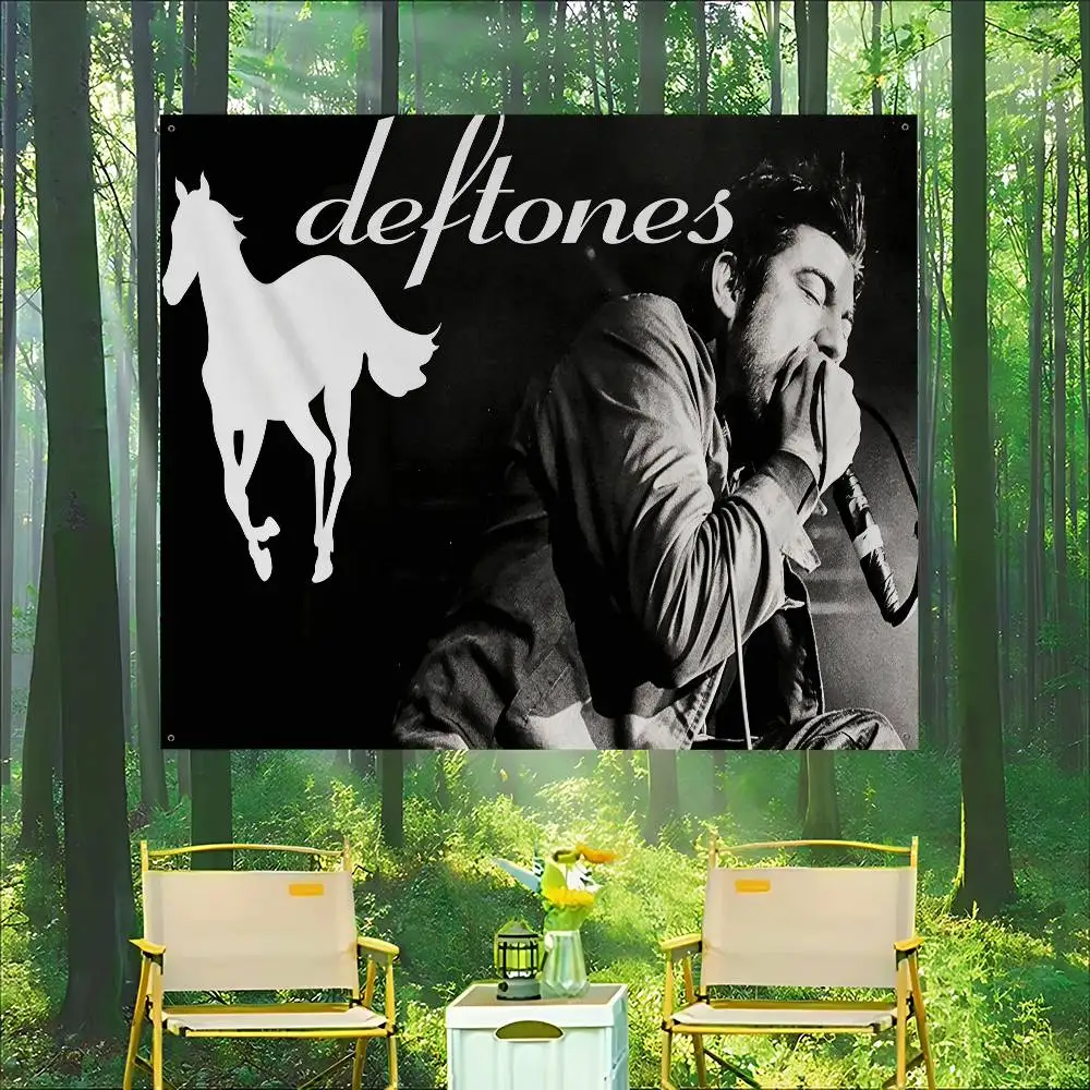 Band D-Deftones Music Banner Art Printing Japanese Wall Flag Anime Wall Hanging Home Decor