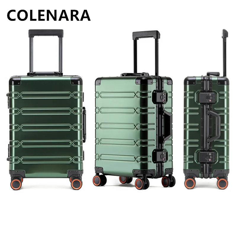 

COLENARA 20"Luggage Travel Bag Full Aluminum Magnesium Alloy 24"29Inc Boarding Box Business Trolley Case Large Capacity Suitcase