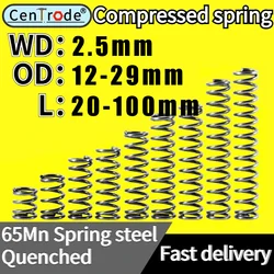 Spring Steel Compressed Spring Line Diameter 2.5mm Outer Diameter 12-29mm Length 20mm-100mm Spot Goods  Contacts