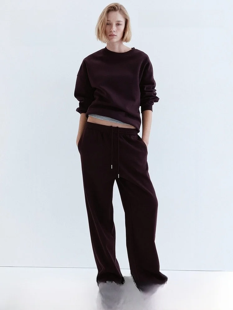 

Soft round Neck Oversized Hoodie Women's Casual Style Long Sleeve Sweatshirt Comfortable Inner Layer H&M Ladies' Fashion