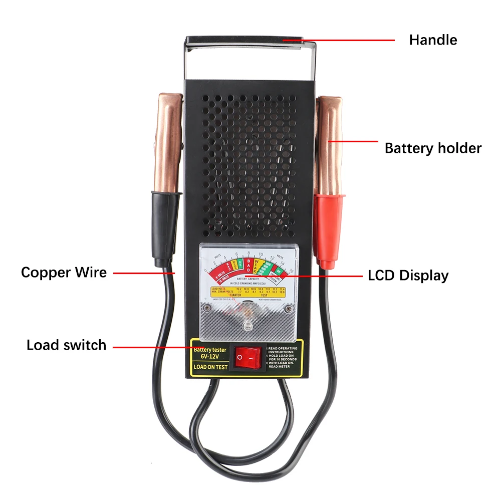 6V 12V Discharge Test Alternator For Lead Acid Battery Universal Car Battery Load Tester Auto Car Truck Accumulator