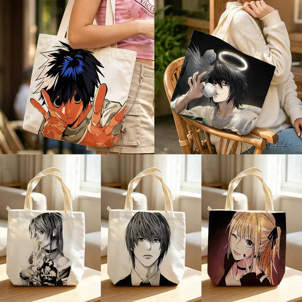 Kira-L NEW design D-Death Note Waterproof Lined Canvas bags suitable for going to class, shopping, gifts, and commuting