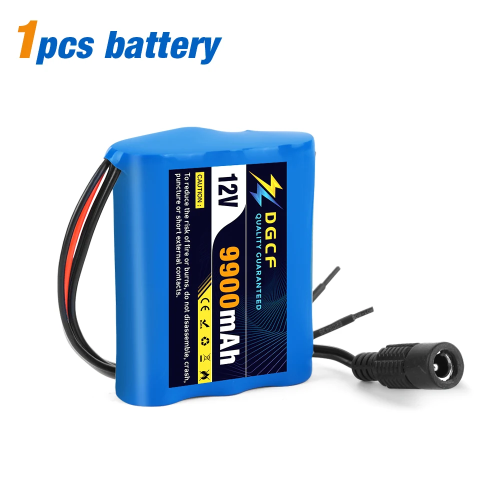 100% New 3S1P Protection Plate12V 9.9Ah Battery Pack 12V 9900mAh 18650 Lithium ion DC 12.6V Super Rechargeable Battery