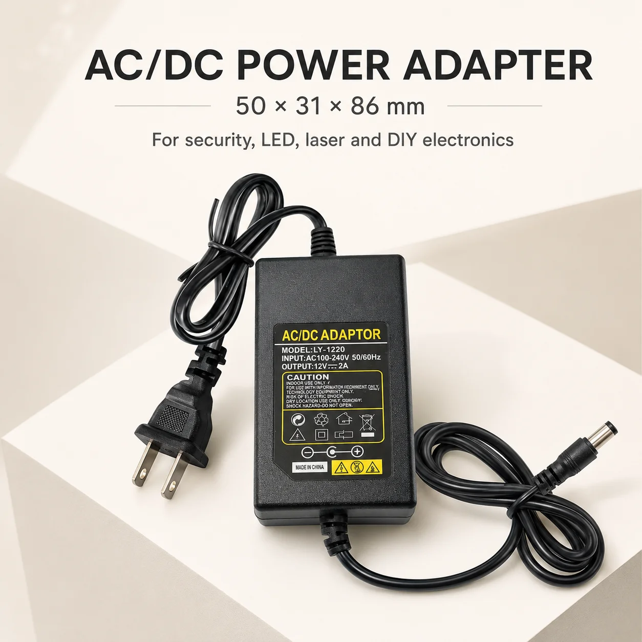 ZhonNa 12V 2A Linear Regulated DC Power Supply Adapter 50x31x86 mm for Tools Instruments Meters Electronic Equipment Accessories