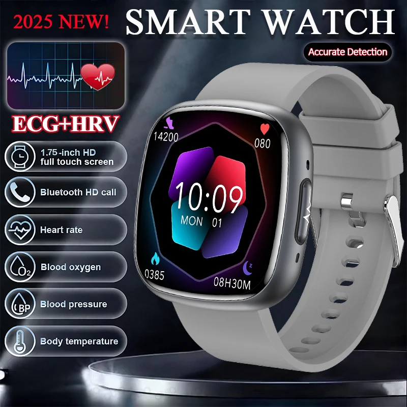 

New ECG Health Smart Watch HRV Heart Health Blood Pressure Blood Oxygen Blood Fat Uric Acid Multi Sport Mode BT Call Smart Watch