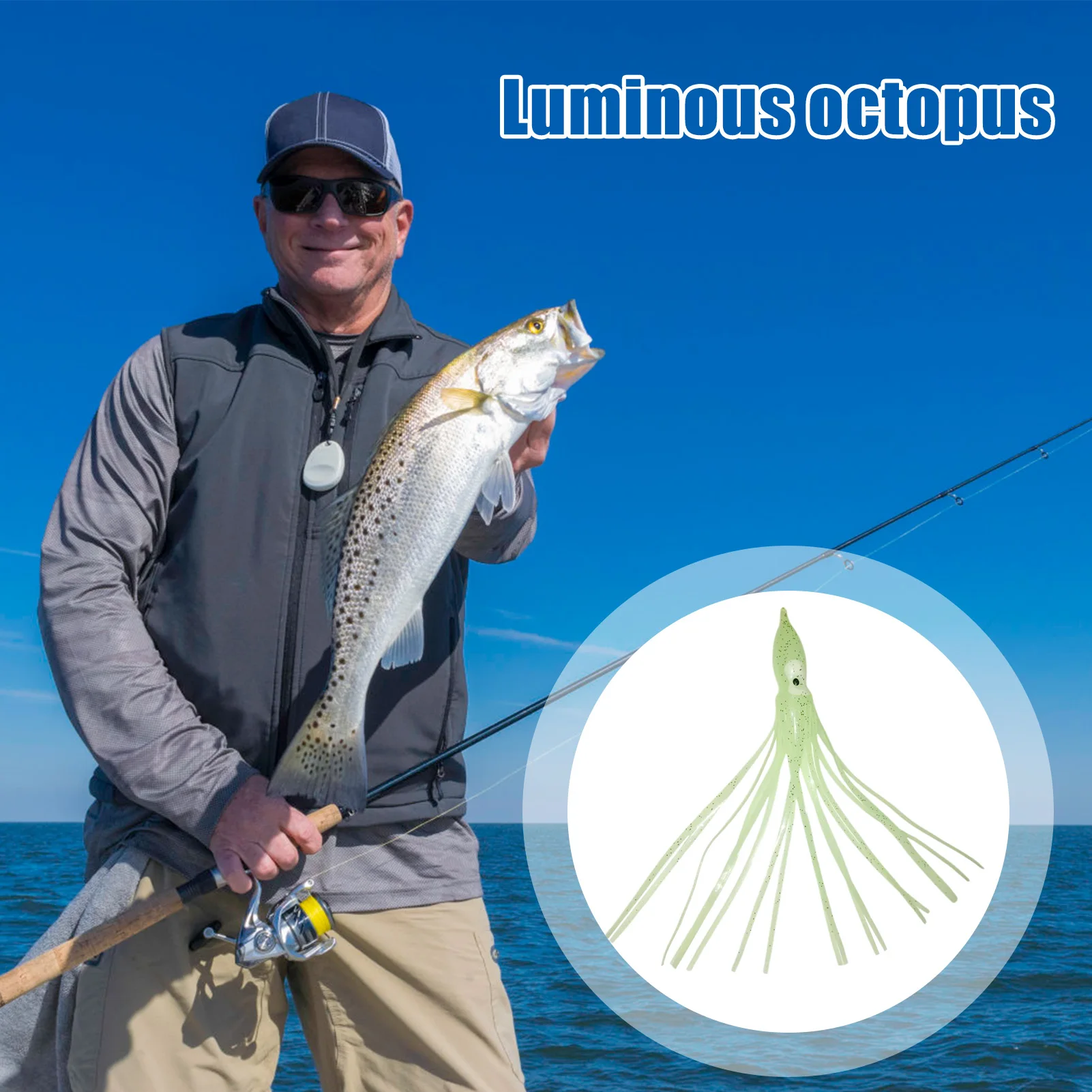 Luminous Squid Fishing Lures Baits Unique Design Fishing Tackle Swimbaits Suitable for Saltwater Fresh Water