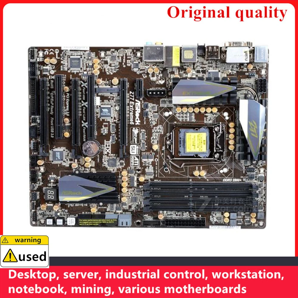 

Used For ASROCK Z77 Extreme6 Motherboards LGA 1155 DDR3 32GB ATX For Intel Z77 Overclocking Desktop Mainboard SATA III USB3.0