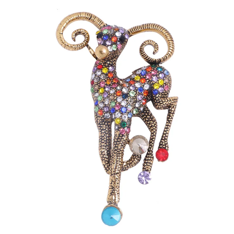 Vintage Perle Ziege Brosche Pins Mode Niedliche Schafe Tier Broschen Party Pins Kleidung Zubehör Geschenke – Detail 7