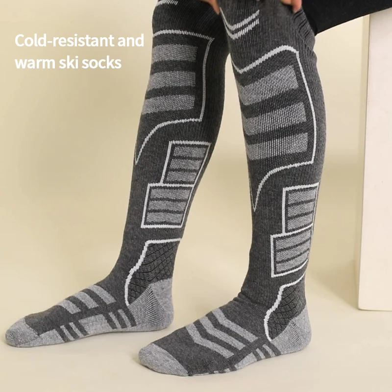 الرجال النساء شتاء دافئ التزلج جوارب رياضية طويلة طويلة الحرارية الركبة عالية الصوف الثلوج التزلج المضادة للبرد المضادة للتجميد الجوارب #5