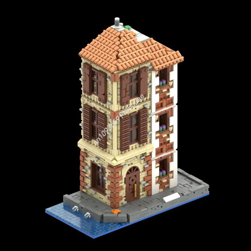 

2518 шт. MOC Italian Town Part I Парикмахерская, парфюмерная и технологические тематические образовательные строительные блоки для рождественского подарка