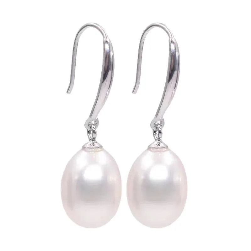Natural Pearl 8-9mm Ear Hook Earrings, Aurora Flawless Eardrop
