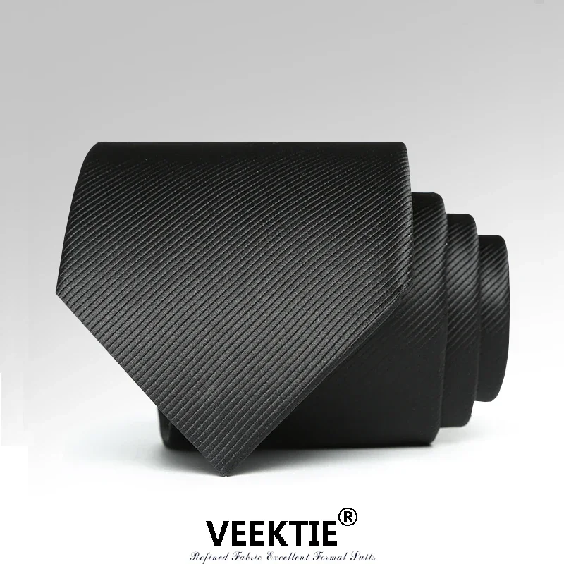 VEEKTIE Brand Ties for Men 8cm Striped Formal Office Formal Wedding Party Tuxedo Suit Accessories Black Gift Turquoise Gravata