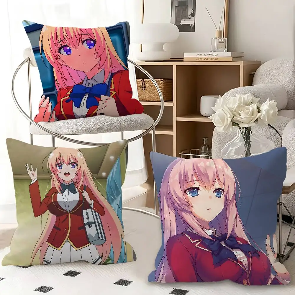 1pc Honami Ichinose Classroom Of The Elite Pillow Case Fashion Square Pillowcase Bedroom Sofa Room Ins Decoration Leisure
