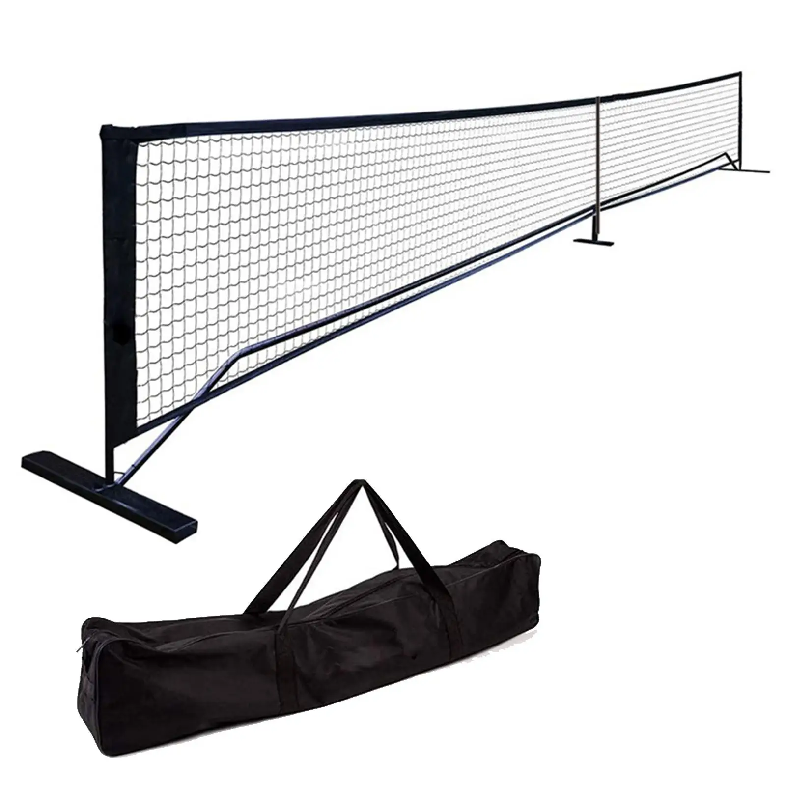 Portable Pickleball Net Set Training Black Professionals with Bag Iron Frame