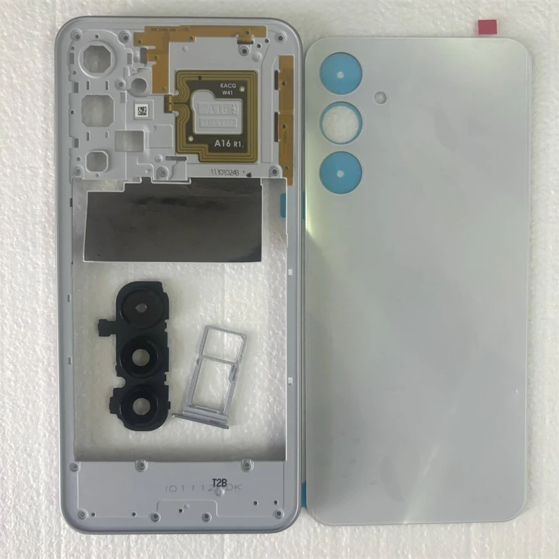 

Горячий новый полный корпус для Samsung Galaxy A16 5G A166, корпус телефона, средняя рамка + задняя крышка аккумулятора, задняя дверь с объективом камеры