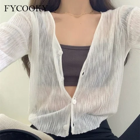 FYCOOKY Женский солнцезащитный кардиган