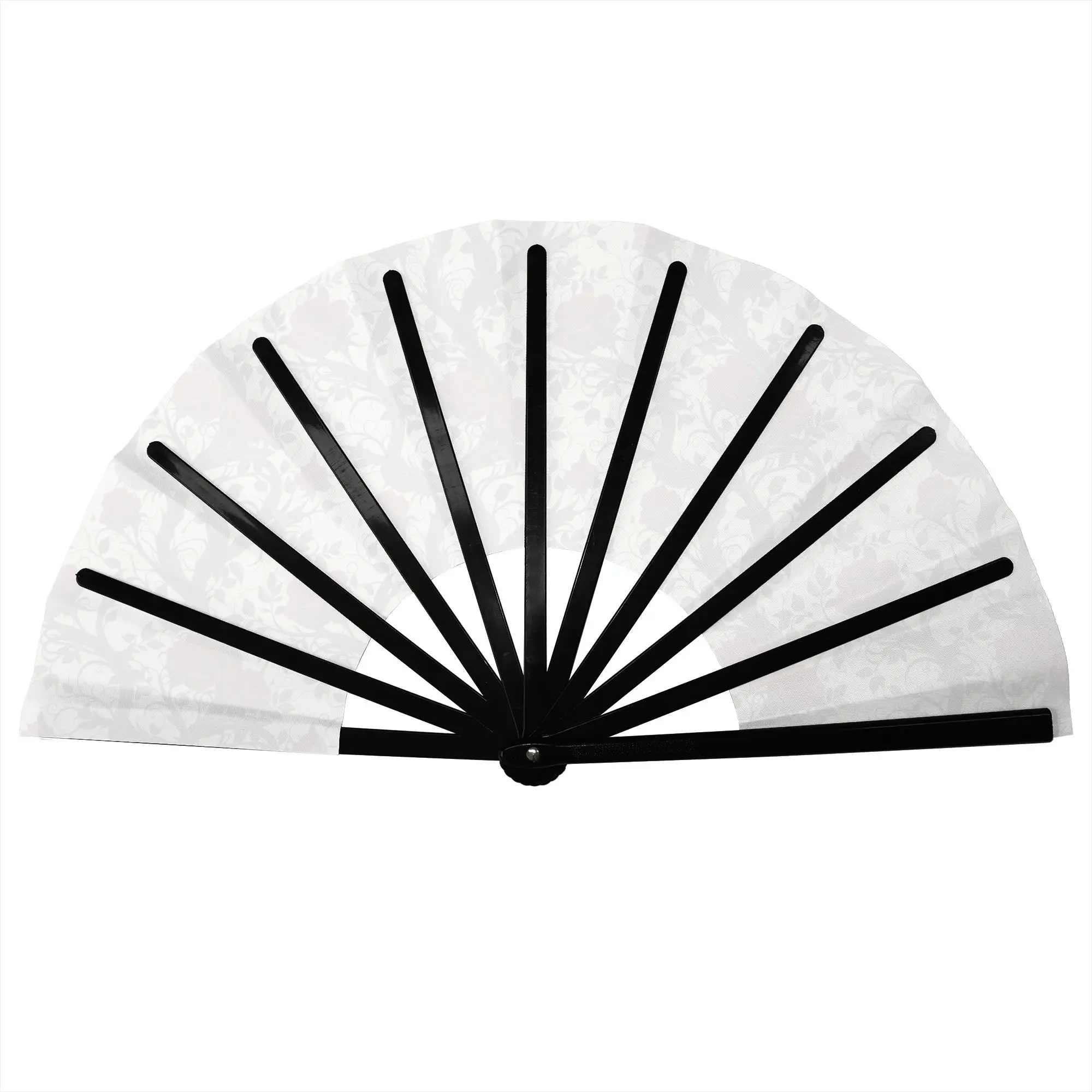 Elegant Stained Gothic Rose on White  Portable Pocket Fan Outdoor  Folding Fan Chinese Dance Cooling Handheld Fans