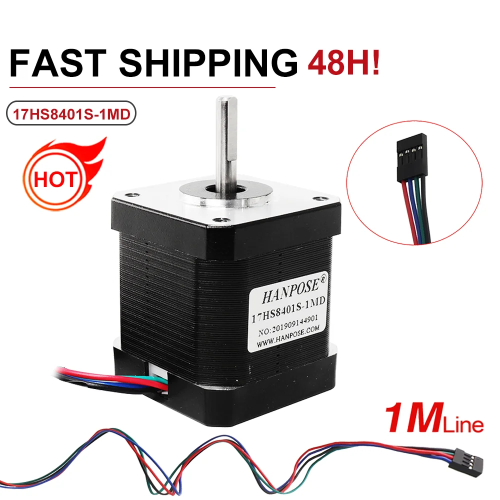 

Nema17 Stepper Motor 48mm Step Motor 42BYGH 2A 4-lead 17HS8401S-1MD Motor 1m Cable for 3D Printer CNC XYZ Motor