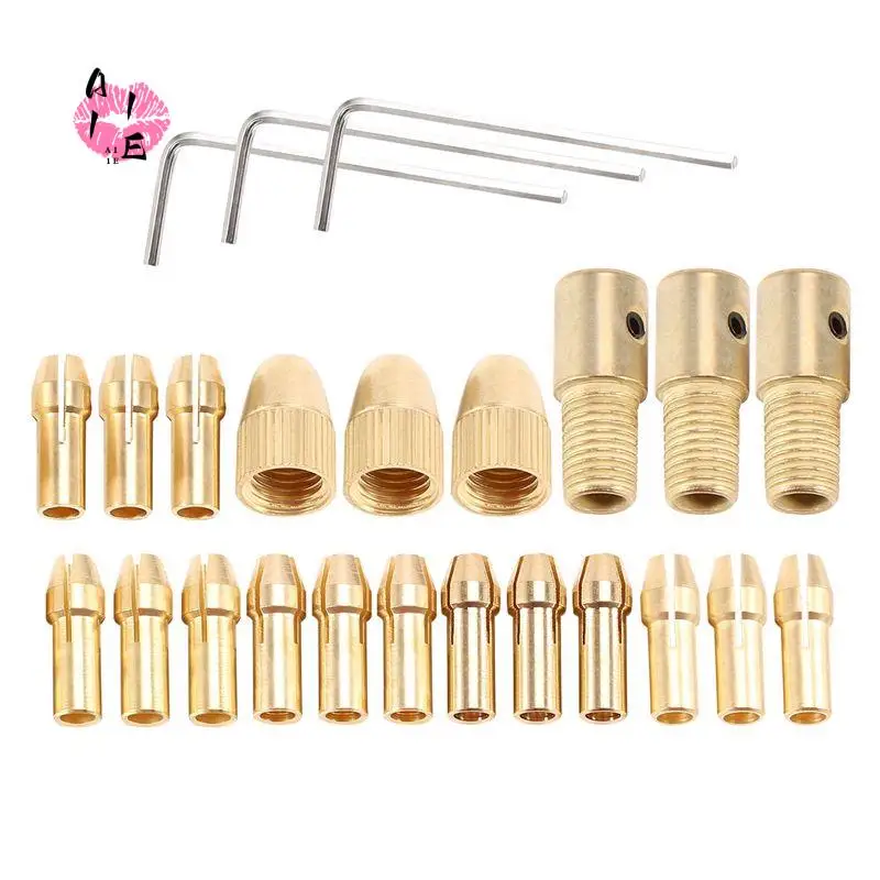 

A11E-3 Sets 0.5-3Mm Brass Drill Chuck Small Electric Drill Bit Collet Fit For Dremel Rotary Tools 3 Size -2.0Mm 2.35Mm 3.17Mm