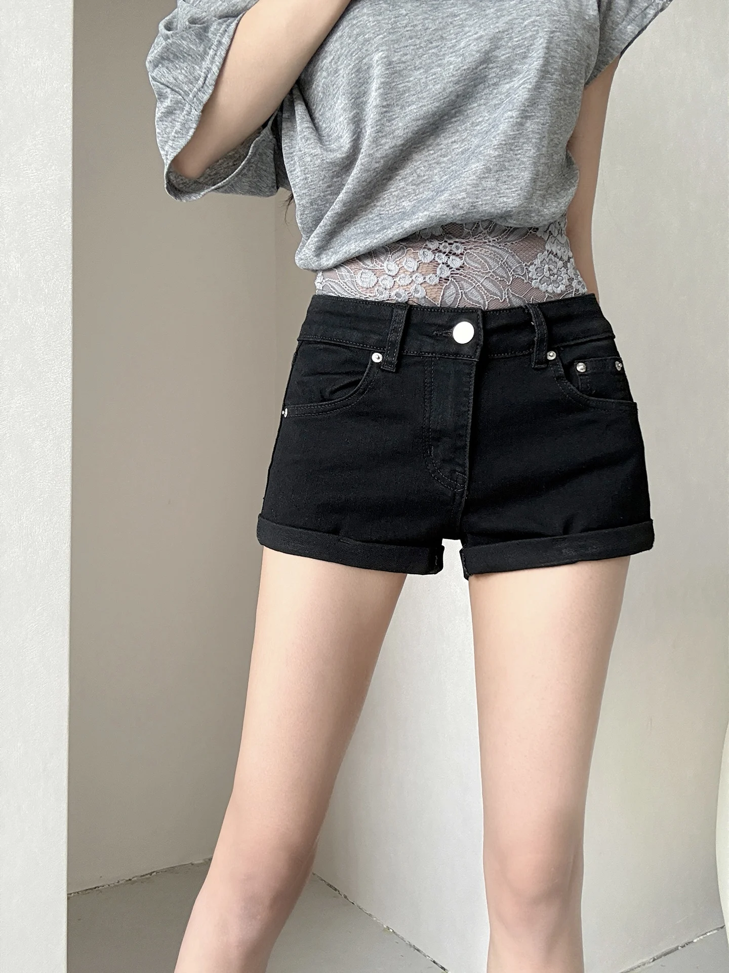American Style Hot Girl Short Jeans Shorts Women's Summer New Tight Super Shortie Shorts Butt Covering Outdoor Wear Hot Pants