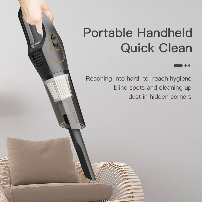 120W Handheld Vacuum Cordless Handheld Multifunction Chargeable Smart Car Vacuum Cleaner with Floor Brush