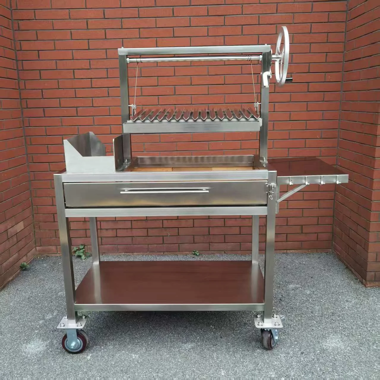 

40" New Design Wood Charcoal Stainless Steel BBQ Grill With Fire Basket Grill