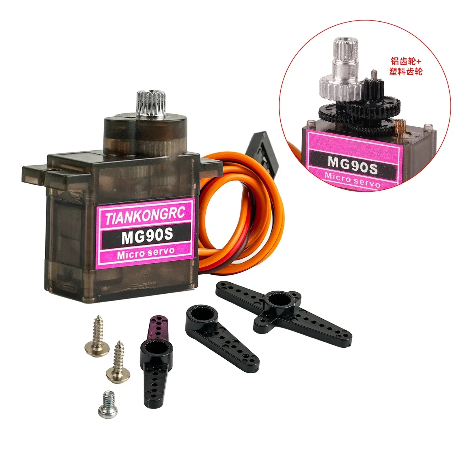 MG90S Micro Servo 9g Metal/Plastic Gear 180°/270°/360° for Arduino RC Car Helicopter Drone - Enhanced SG90 Upgrade Version