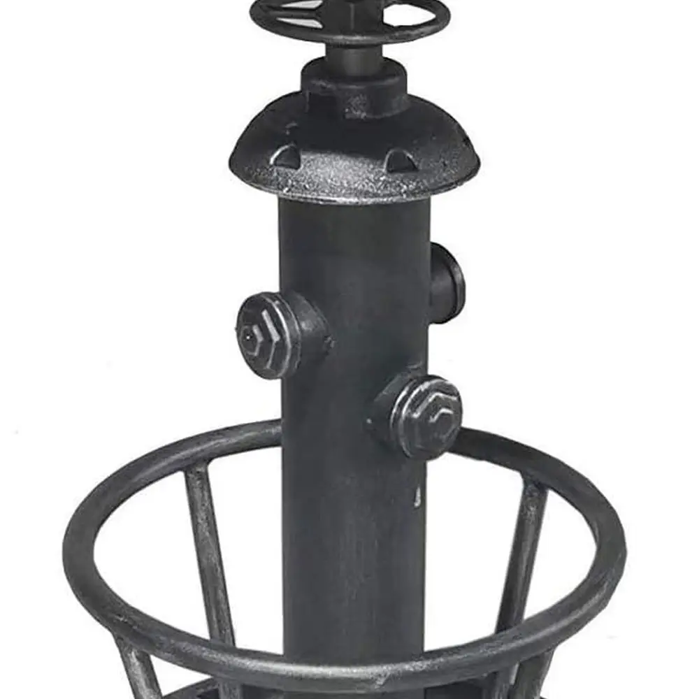 

Vintage Industrial Style Adjustable Height Cafe Stool with Round Bottom and PU Leather Seat in Silver