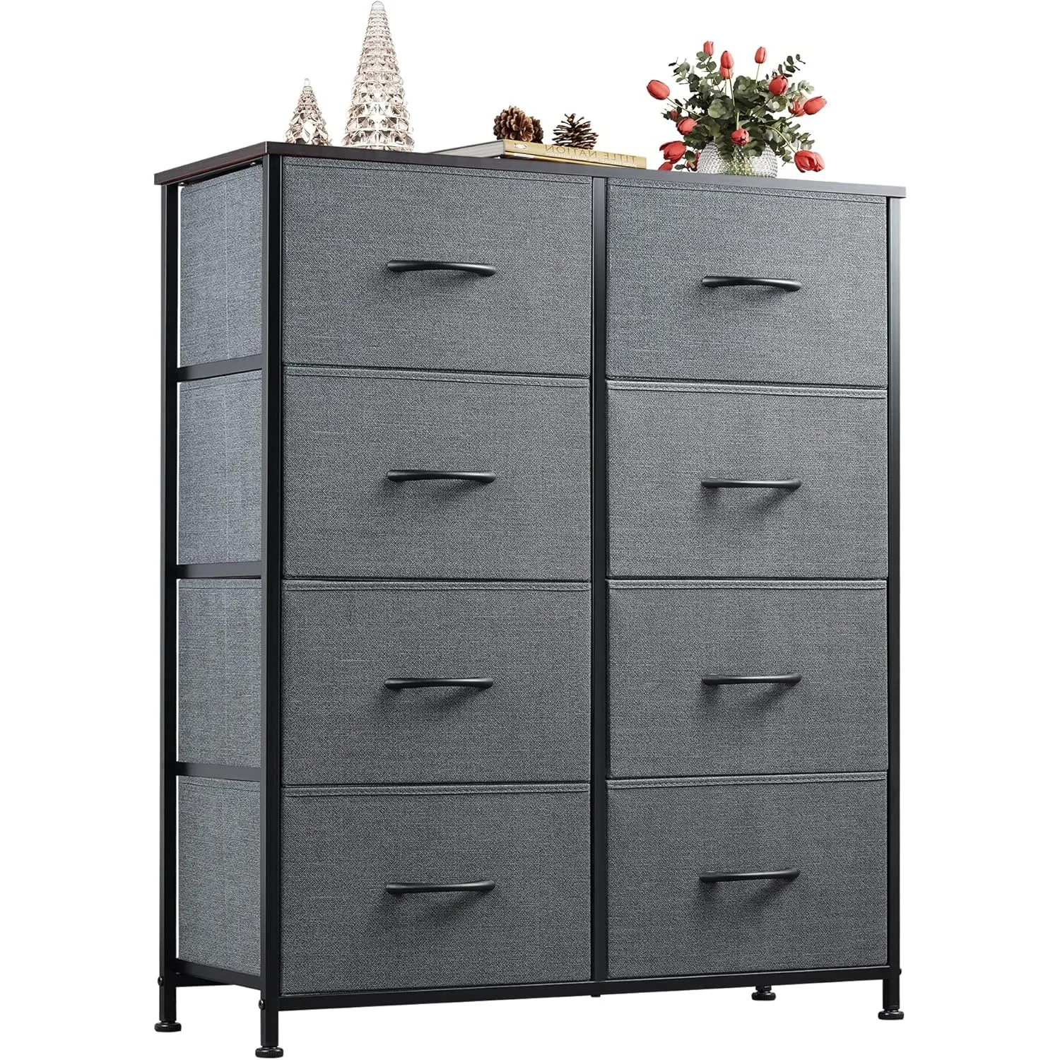 

Fabric Dresser for Bedroom, Tall Dresser with 8 Drawers, Storage Tower with Fabric Bins, Double Dresser, Chest of Drawers