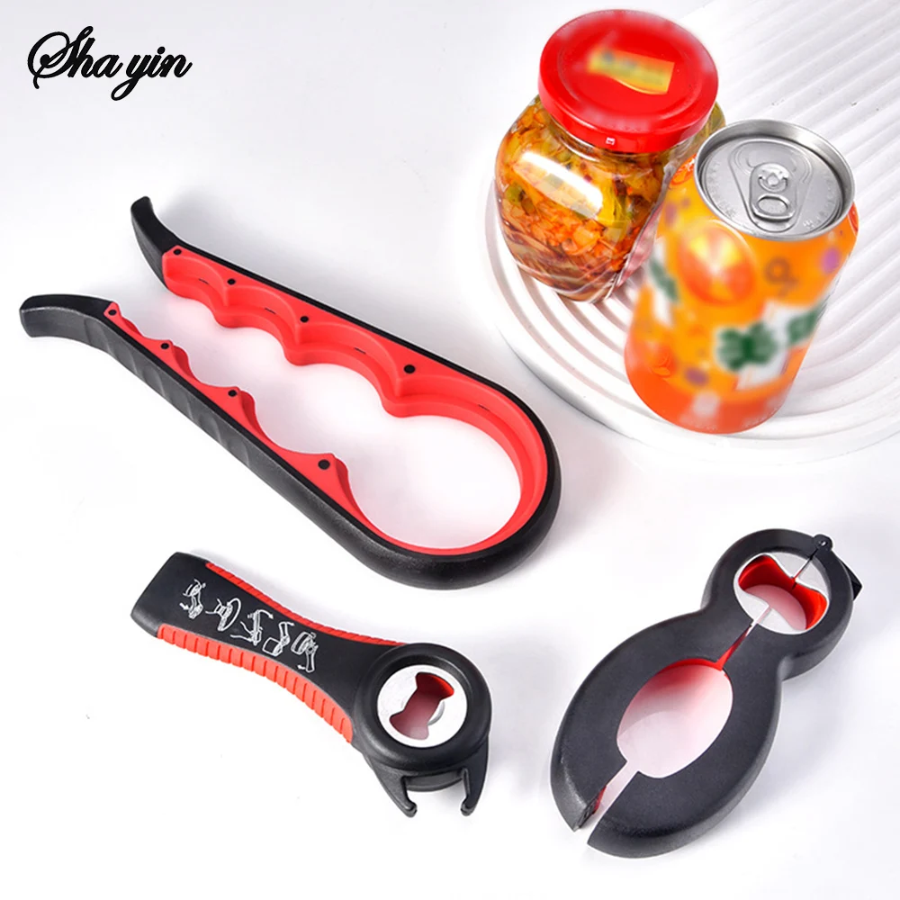 Multifunctional 6-in-1 Jar Opener And 4-in-1 Bottle Opener with Non-Slip Lids Gripper - Kitchen Tool for Easy Opening