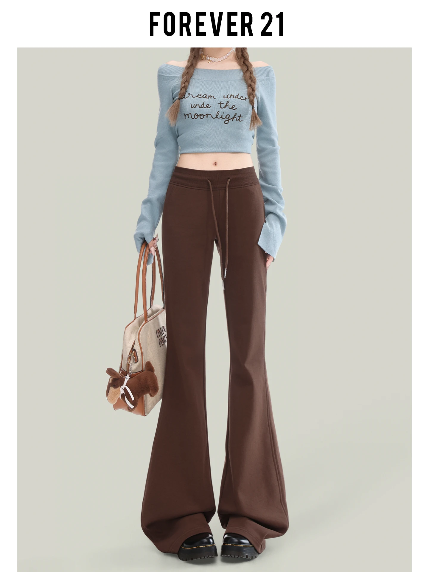 Yoga-Hose mit niedriger Taille für Damen, lässig, Bell Bot Forever 2, amerikanisches SLE, schlichtes Design, hohe Taille, Hose für Damen