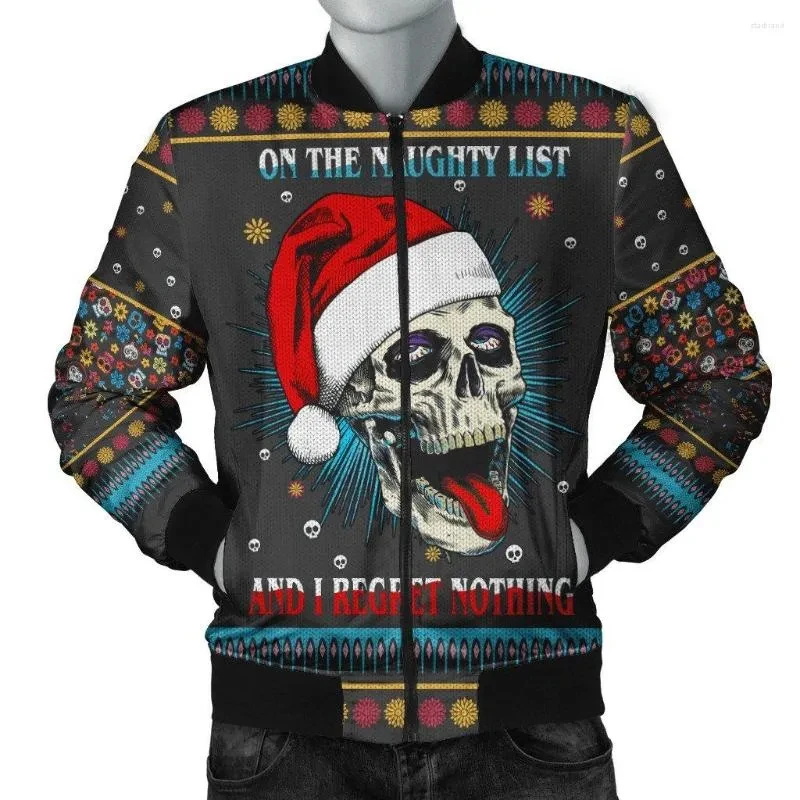 Autumn Fashion Men's Jacket Christmas Skull 3D Print Coat Men Clothing Comfort Long Sleeve Casual Streetwear Male Tops Jackets