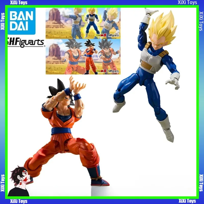 

Bandai S.H.Figuarts Dragon Ball Z Son Goku (Kind-Hearted Saiyan) Vegeta (Dangerous Pride) Action Anime Figures Collectible Toys