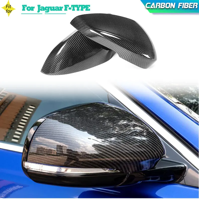 

Carbon Fiber Car Side Rear View Mirror Covers Caps For Jaguar F-TYPE 2013-2021 Add On Racing Side Mirror Cover Shell Sticker