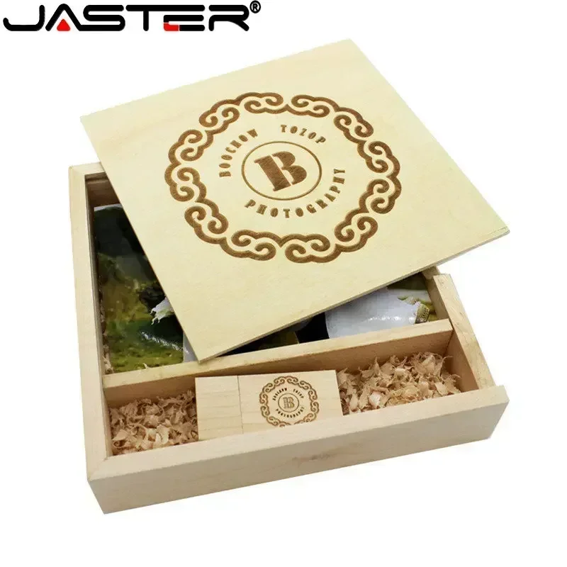 JASTER (1 PCS Free LOGO) Photo Unique Album Walnut Wood USB+Box ...