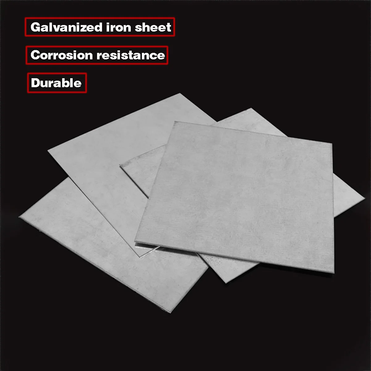 السُمك = 1/2/3 مم لوح حديد مجلفن، لوح حديد أبيض، عرض صفائح حديد = 100/200/300 مم الطول = 100/200/300 مم #3