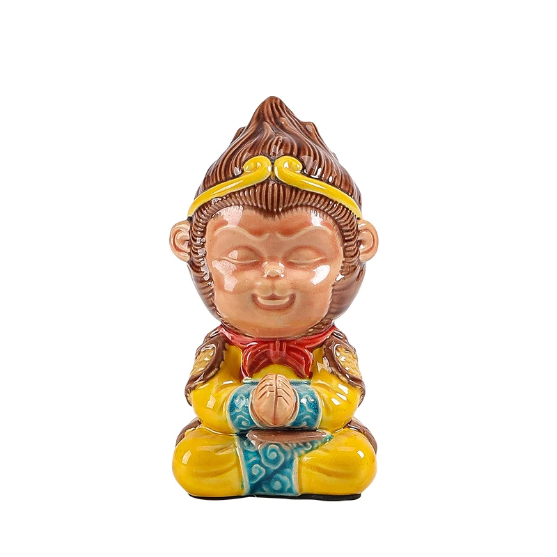 Creative Guochao Wukong Ceramic Ornament Car Decoration