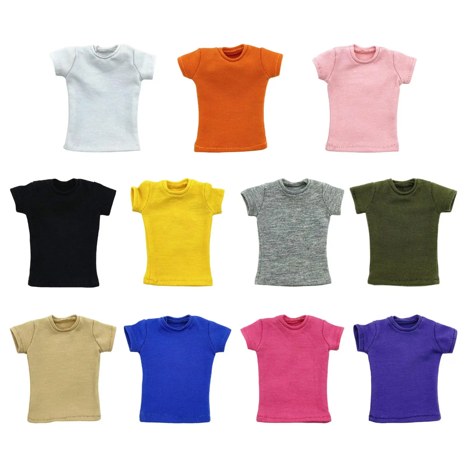 Fashion 1/6 Scale T Shirt Doll Clothes for 12 inch Women Men Action Figures Dress up Doll Model Accessories