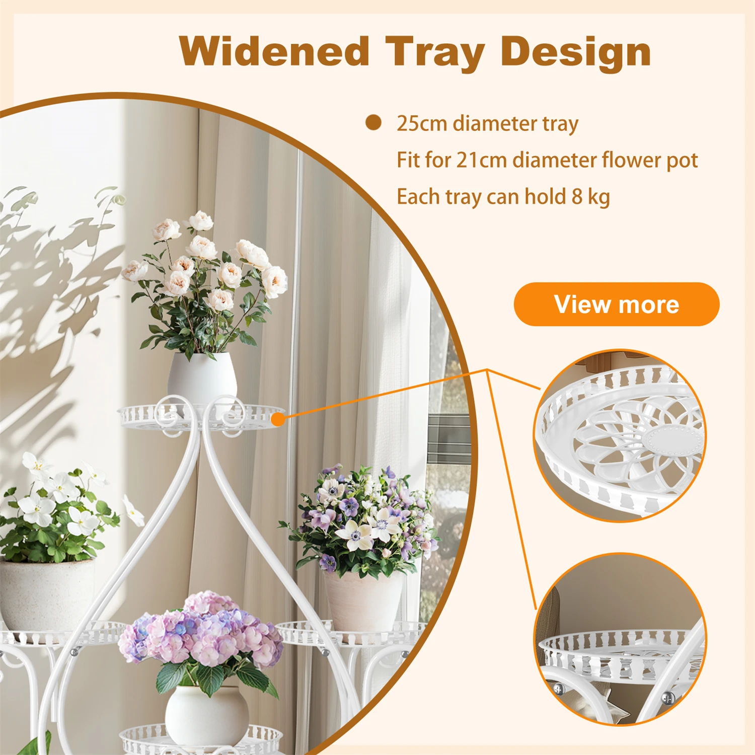 6 بوعاء نبات معدني حامل حديقة عربة مع عجلة لغرفة المعيشة شرفة حديقة اناء للزهور حامل النبات رف شاشة