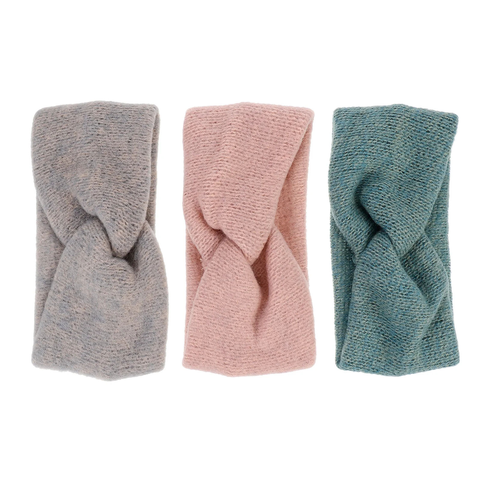 ที่คาดผมกันหนาวแบบหนา 3 ชิ้น ผ้าฝ้ายยืดได้ สำหรับผู้หญิง อุปกรณ์เสริมผมสำหรับฤดูหนาว เหมาะสำหรับเล่นกีฬา