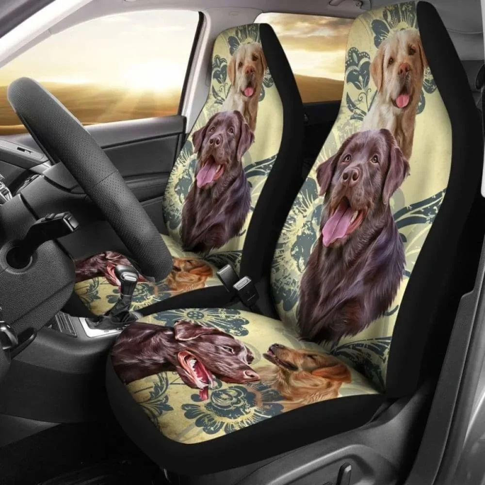 Labrador Retriever Car Seat Covers,Pack of 2 Universal Front Seat Protective Cover