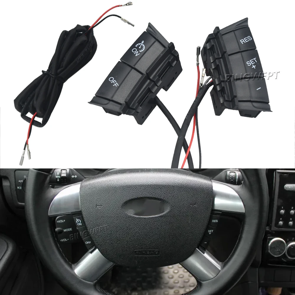 BINGWFPT Cruise Control Switch Speed Control System For Ford Focus 2005-2011 Multifunction Steering Wheel Button Switch