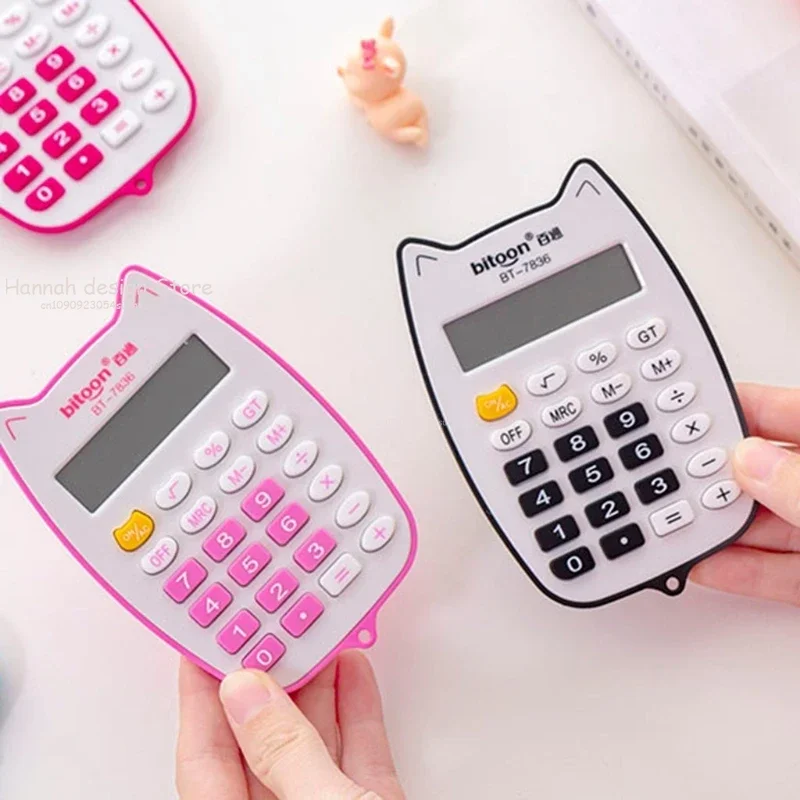 

Cute Kitten-like Calculator with 12 Digit Large LED Display Portable Handheld Calculator for Students Office Clerks Teen