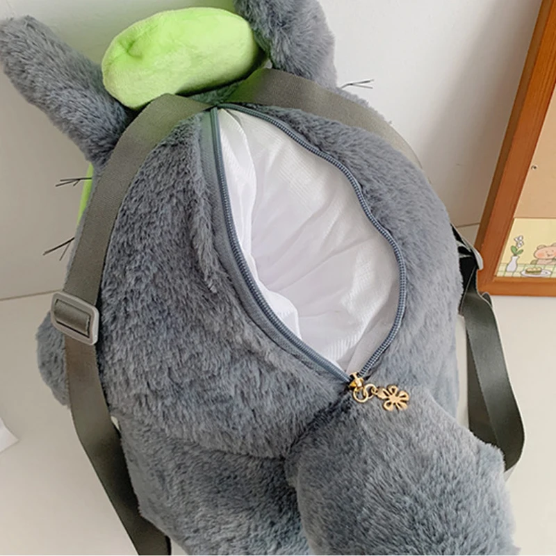 35cm My Neighbor Totoro Plush Toys Knapsack Haunter Plushie Anime Backpack Chinchilla Animal Birthday Gift for Children Xmas Bag - view 3