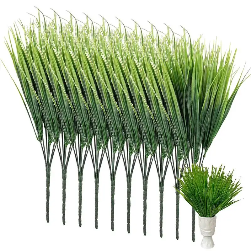 Artificial Wheat Grass Artificial Plants Outdoor Greenery Faux 10 Pcs Vivid Fake Tall Wheat Grass Plant Decoration Bundle Faux