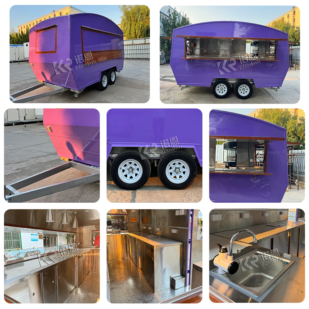 2024 Manufacturers Mobile Bar Kitchen Ice Cream Catering Drink Trailer Fast Food Truck Hot Dog Foodtruck Snack Food